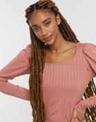 Miss Selfridge Square Scoop Neck Mini Dress In Pink-green