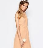Vila One Shoulder Sash Dress - Pink
