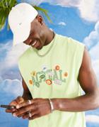 Asos Actual Oversized Tank Top With Actual Sticker Print In Green