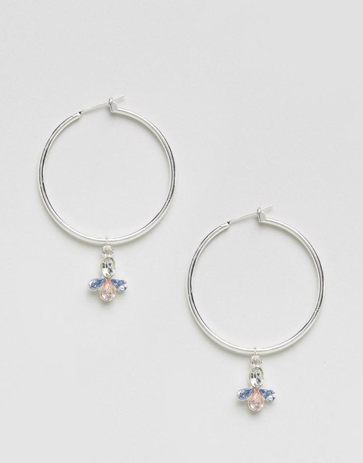 Johnny Loves Rosie Silver Oversized Drop Hoops - Silver