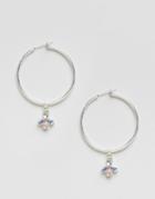 Johnny Loves Rosie Silver Oversized Drop Hoops - Silver