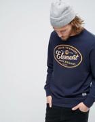 Element Winwall Embroid Logo Sweat Crewneck In Navy - Navy
