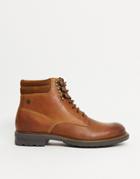Base London Liberty Lace-up Boots In Tan Leather-brown