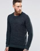 Lee Winter Crew Knit Sweater Green 2 Tone - Green