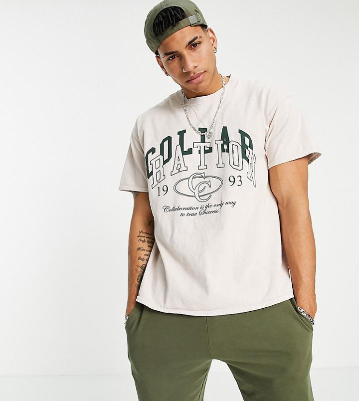 New Look Oversized T-shirt With Print In Off-white