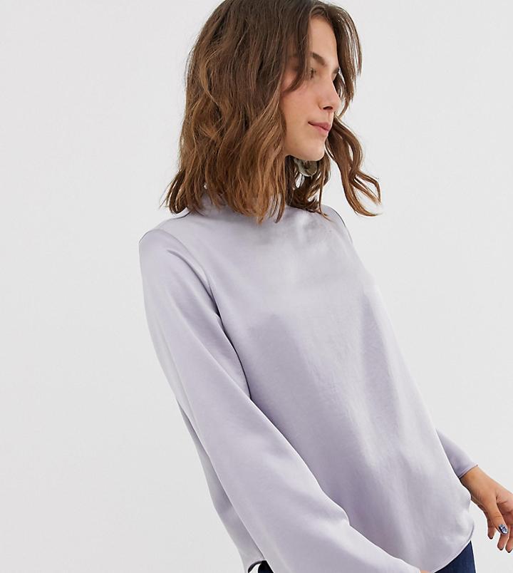 River Island Blouse With High Neck In Lilac - Purple