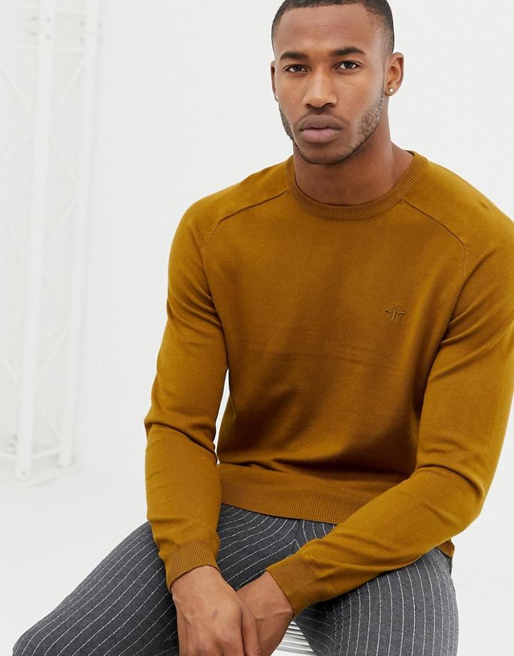 River Island Crew Neck Sweater In Mustard - Yellow