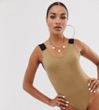 Candypants Exclusive Scoop Back Swimsuit In Gold Glitter - Gold