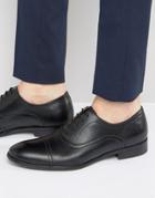 Red Tape Toe Cap Oxford Shoes In Black Leather - Black