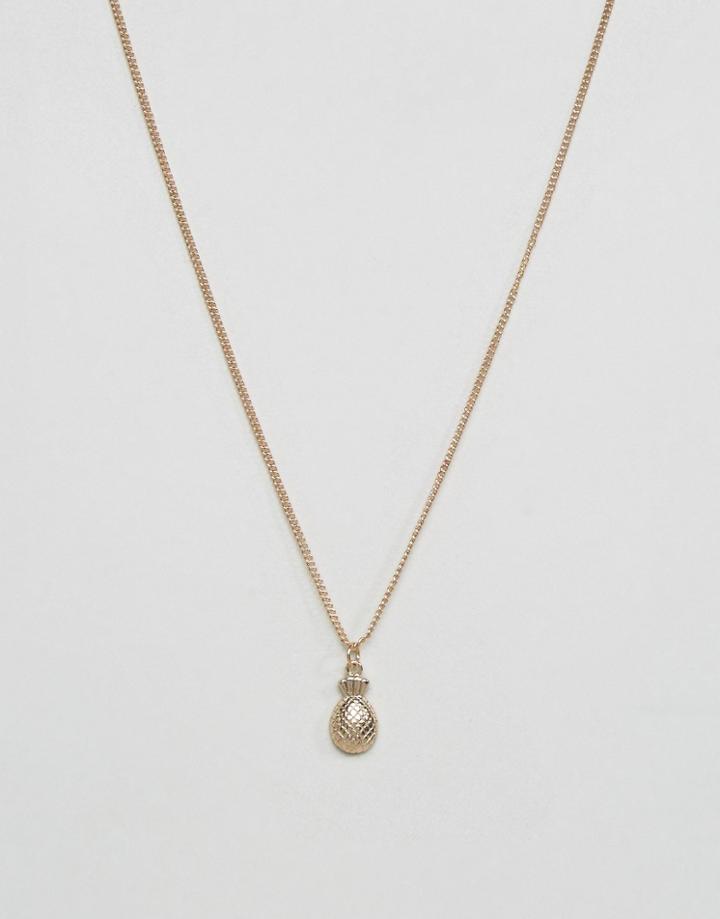 Pieces Katina Pineapple Pendant Necklace - Gold