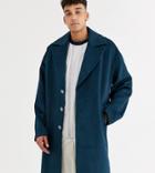 Asos White Tall Overcoat In Wool Mix