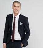 Heart & Dagger Super Skinny Suit Jacket In Printed Wool Mix - Black