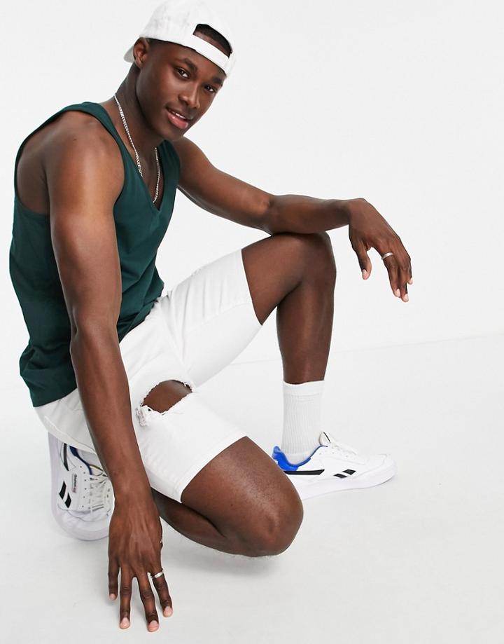 Asos Design Tank In Dark Green