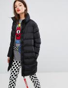 Love Moschino Quilted Long Coat - Black
