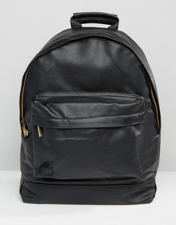 Mi-pac Tumbled Leather Look Backpack In Black - Black