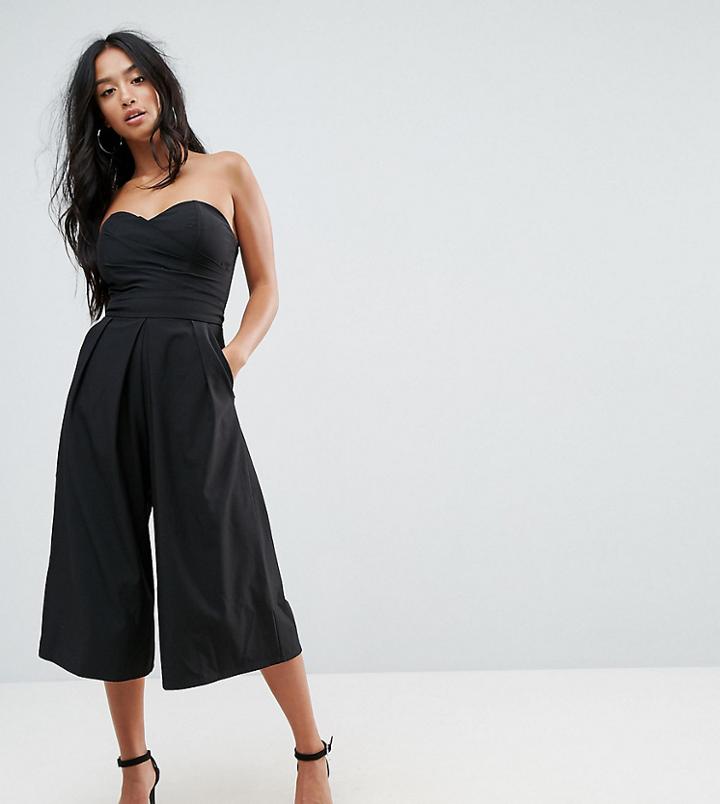 Tfnc Petite Bandeau Culotte Jumpsuit - Black