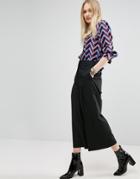 Asos Smart Wide Crop Pants - Black