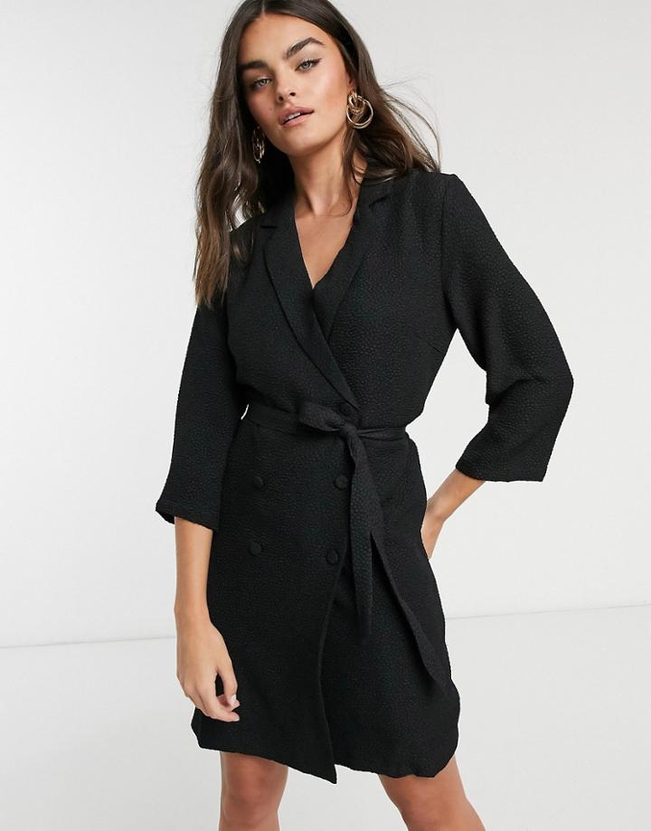 Vila Blazer Dress In Black Animal Jaquard