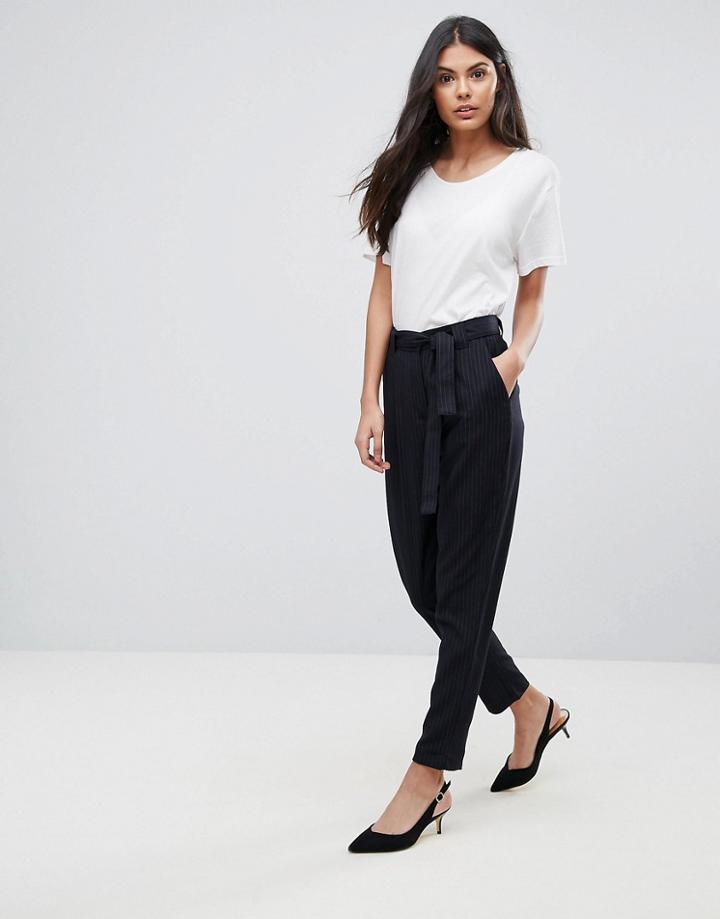 Jdy Dolly Tie Waist Pants - Navy