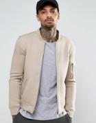 Kubban Bomber Jacket In Shitake Sweat - Brown