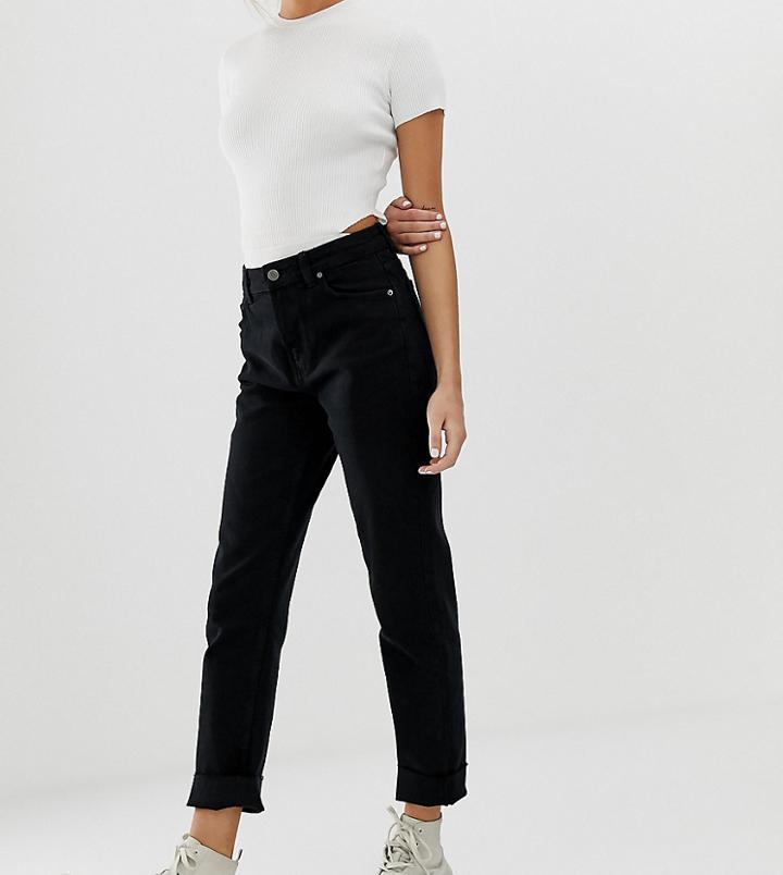 Bershka Straight Leg Jeans In Black - Black