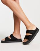 Topshop Penelope Velcro Footbed Sandals In Black