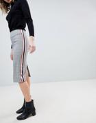 Asos Tailored Side Stripe Pencil Skirt - Gray