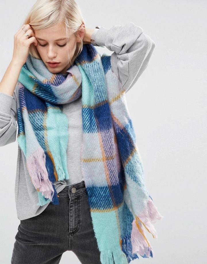 Asos Ultra Brushed Oversized Woven Scarf - Multi