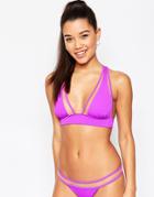 Asos Mix And Match Mesh Insert Deep Triangle Bikini Top