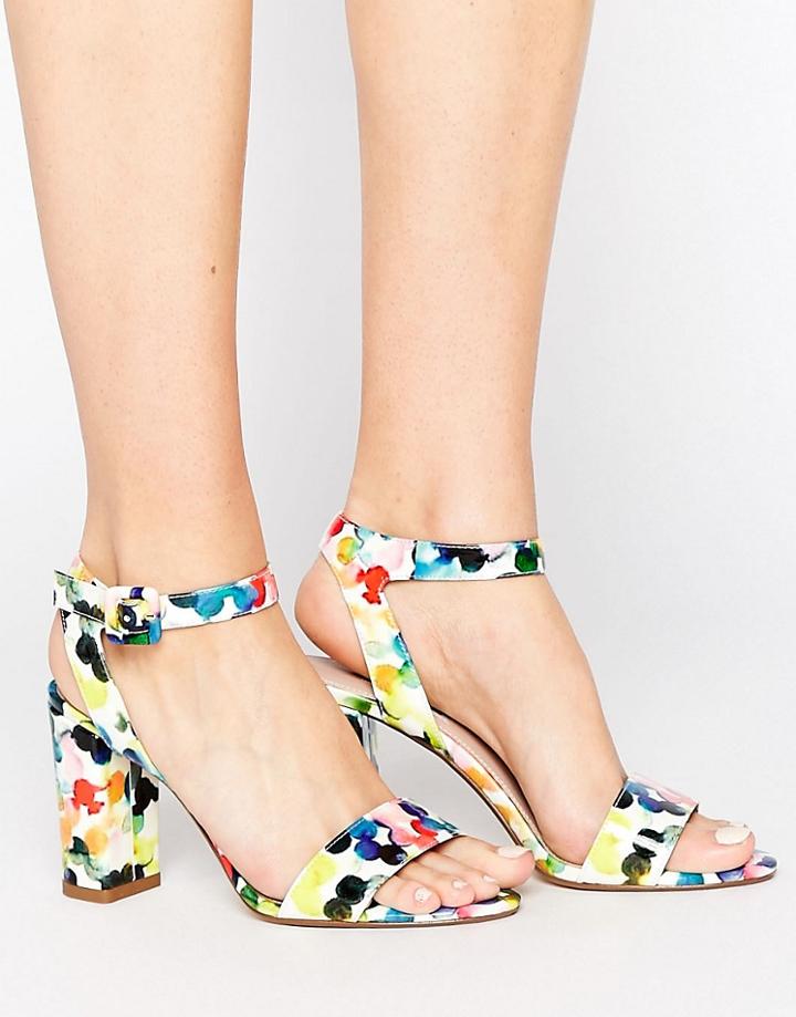 Dune Blossom Print Block Heel Sandal - Multi
