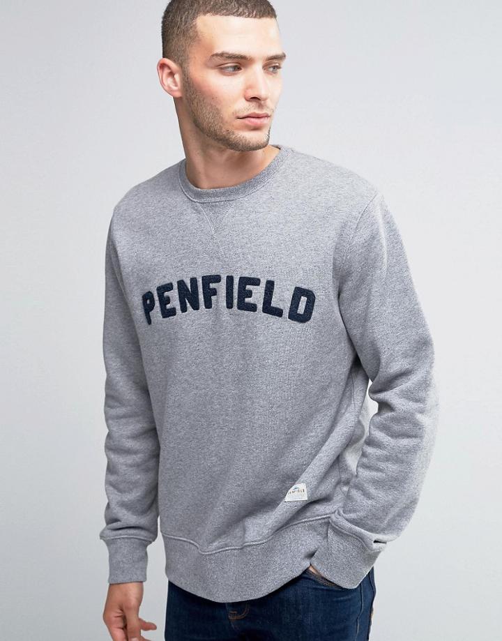 Penfield Brookport Crew Sweatshirt College Logo - Gray