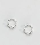 Asos Sterling Silver Sleek Swirl Hinged Hoop Earrings - Silver