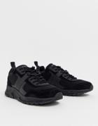 Tommy Hilfiger Material Mix Lightweight Logo Sneaker In Black - Black