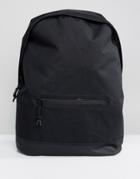 Asos Backpack In Sleek Black With Aquaguard Zip - Black