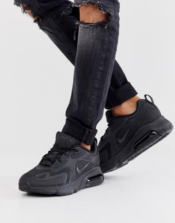 Nike Air Max 200 Sneakers In Triple Black Aq