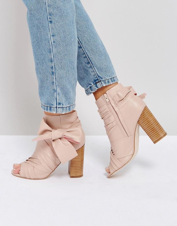 Asos Elena Bow Boots - Beige