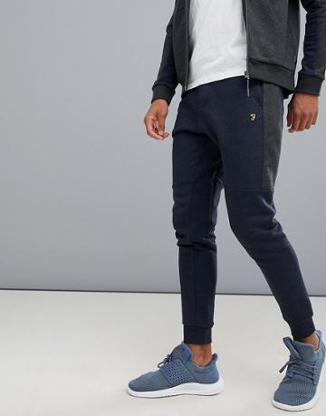 Farah Sport Montgomery Color Block Jogger In Navy - Navy