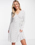 Y.a.s Hannah Printed Jersey Wrap Dress In White