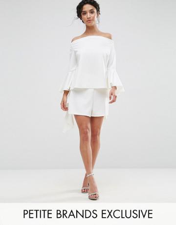 John Zack Petite Tailored Short - Cream