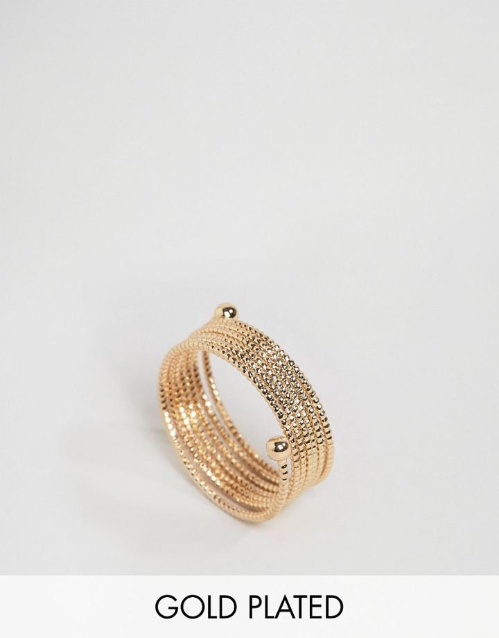 Nylon Gold Plated Spiral Wrapped Ring - Gold