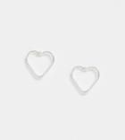 Kingsley Ryan Cut Out Heart Stud Earrings In Sterling Silver