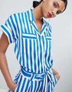 Y.a.s Stripe Short Sleeve Blouse - Multi