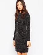 Minimum High Neck Long Sleeve Pencil Dress - 010 Birch
