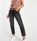 Bershka Tall Mom Jean In Washed Black