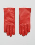 Weekday Leather Gloves - Red