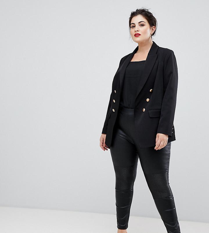 Lovedrobe Pu Biker Legging In Black