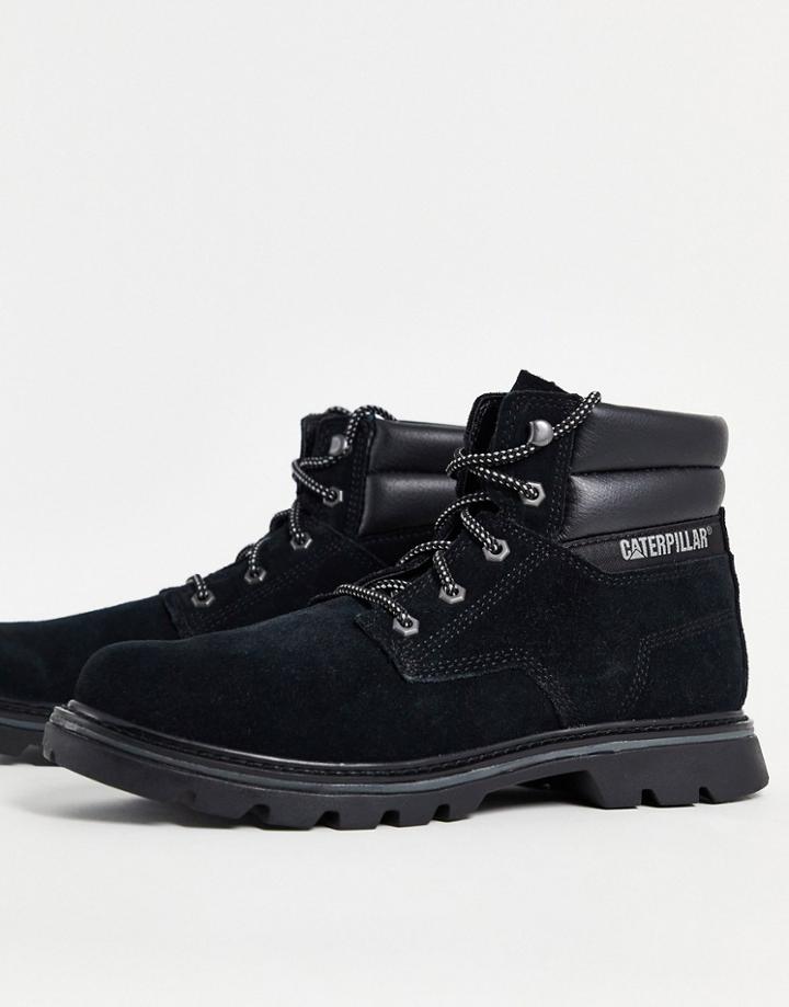 Cat Quadrate Lace-up Boots In Black