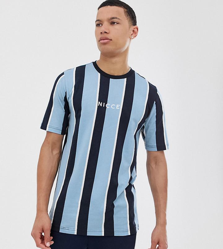 Nicce T-shirt Stripe T-shirt In Blue