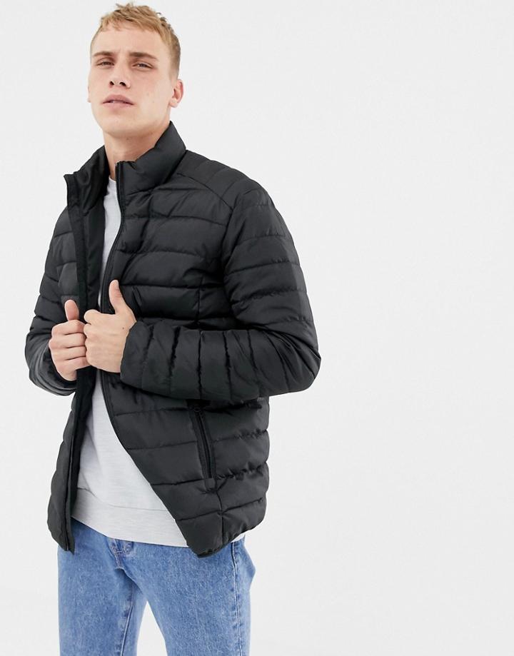 Only & Sons Quilted Jacket In Black - Black