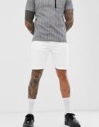 Only & Sons Denim Shorts In White - White